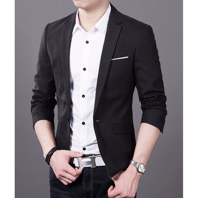 Áo vest nam ôm body màu đen may 3 lớp đệm ngực độn vai tạo form dáng chuẩn tặng cà vạt đen + hộp đựng — ảnh 1