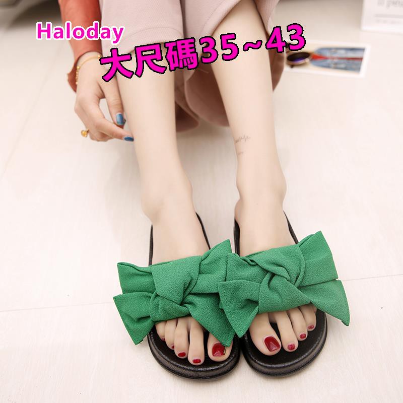 35-44 Giày Nữ Kích Thước Cực Lớn 41 Plus Size Dép 42 Dép Lật Phẳng Nữ 43 Dép Nơ Thông Thường Nữ Thoải Mái Chống Trơn Trượt Chống Thấm Nước Plus Kích Thước Plus Kích Thước Làm Việc