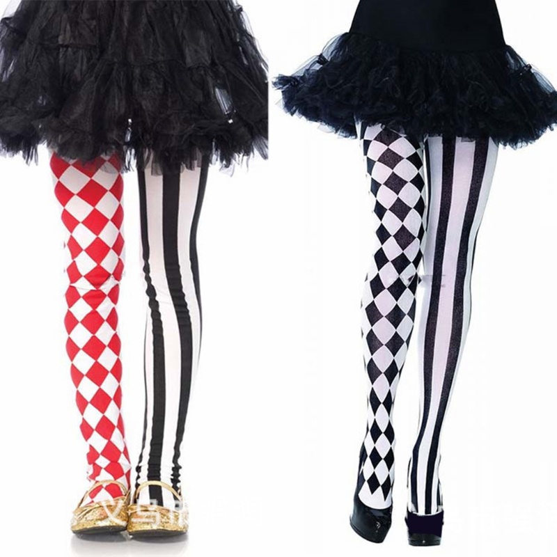 Dasbsug Halloween Nữ Đảng Cosplay Quần Checkered Kim Cương Kẻ Sọc In Chiều Dài Toàn Bộ Quần Chú Hề Trang Phục S