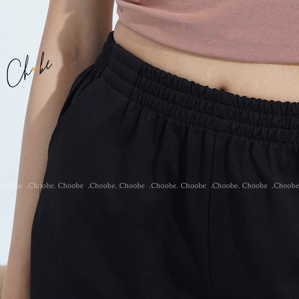 Ảnh Quần đùi nữ Choobe cạp chun năng động vải co giãn tốt short thể thao kiểu trơn basic QS03 2