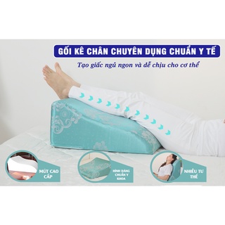 Gối kê chân giãn tĩnh mạch YOROKOBI cao 28cm giảm phù nề chân, tê bì, vọp bẻ [TEM CHUẨN]