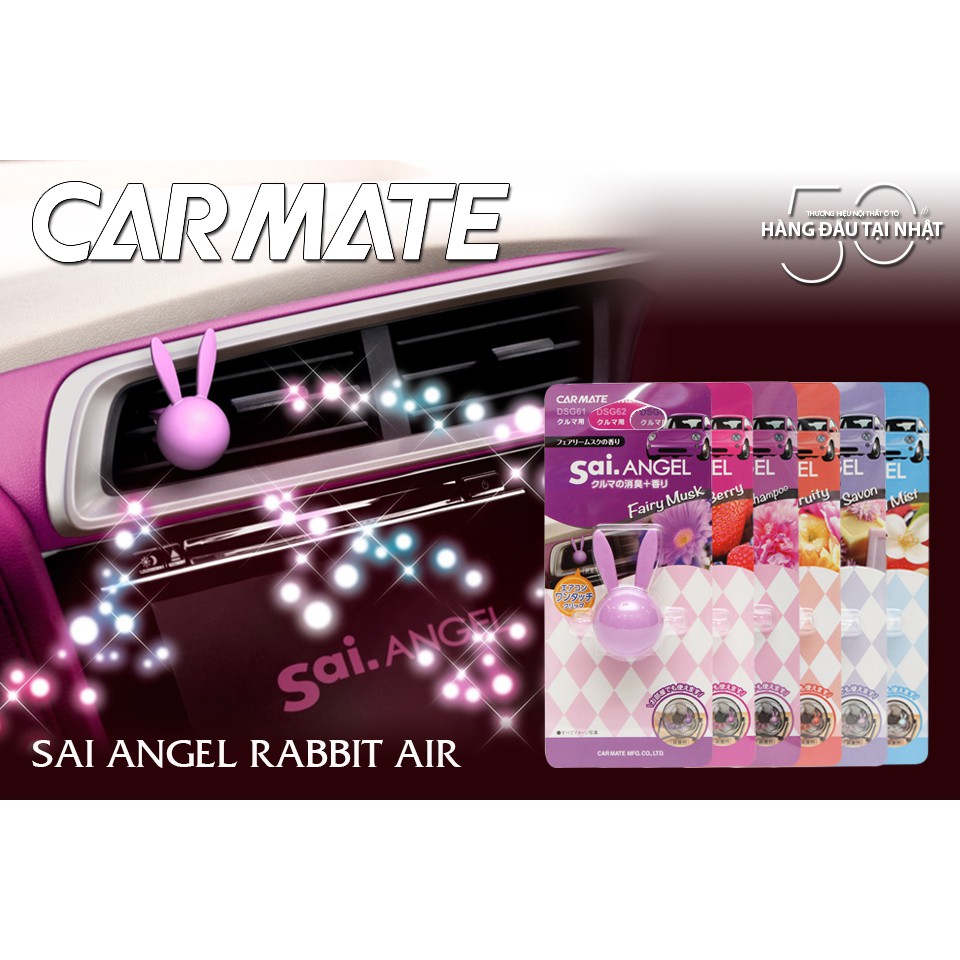 Sáp Thơm Khử Mùi Ghim Máy Lạnh Ô Tô CARMATE Sai Angel Rabbit Air DSG66 Happy Mist 4g Phù Hợp Cho Nhiều Dòng Xe