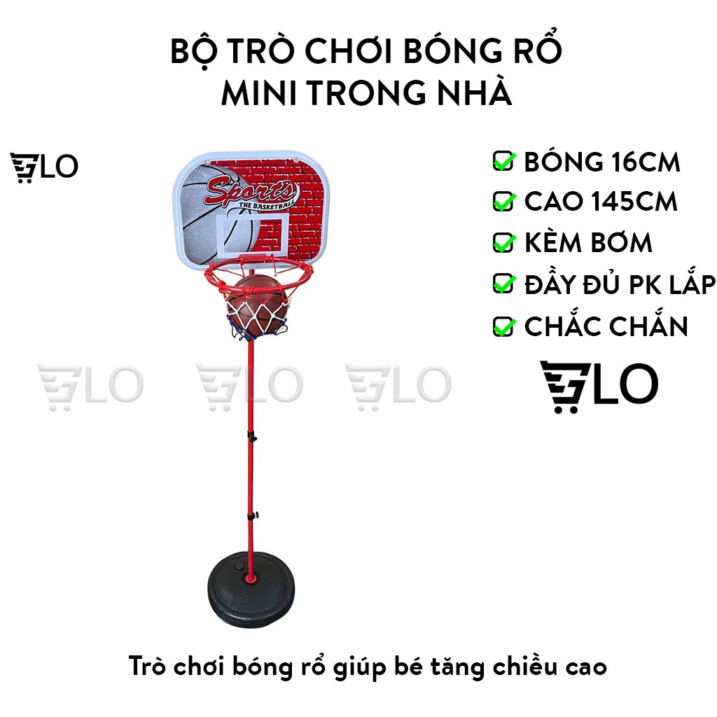 Bộ Trò Chơi Bóng Rổ Trụ Sắt Kèm Bóng Mini Trong Nhà Cho Bé Kèm Bơm ...