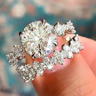 Nhẫn Mạ Bạc 925 Đính Đá Zircon Đơn Giản Thời Trang Cho Nữ