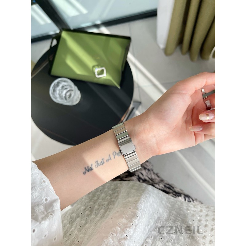 Dây đeo tre chống thấm nước cổ điển bằng thép không gỉ dành cho nữ Thích hợp cho Apple Watch S11 SE3 Ultra3 S10 S9 S8 SE S7 S6 Ultra 49mm 46mm 42mm 40mm 44mm 41mm 45mm Dây đeo cổ tay
