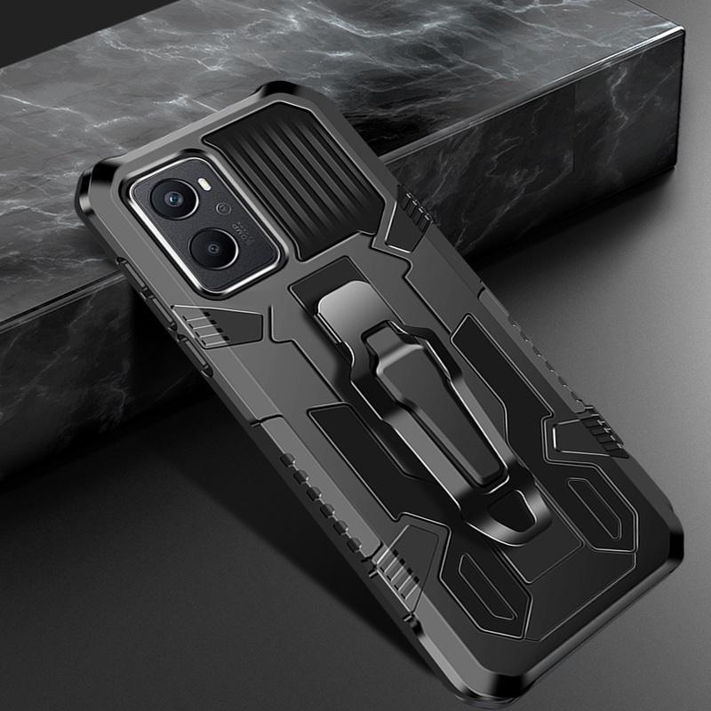 Dành Cho OPPO A96 A76 A78 A58 A38 A18 A15 A15s A16 A16s A16k A16e A17 A17k Ốp Lưng Hybrid Armor Chống Sốc Đứng Có Kẹp Thắt Lưng