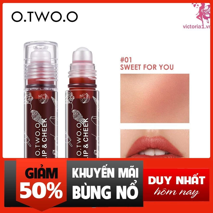 Son Môi Dạng Dầu O.TWO.O Yj005 30g Đầu Lăn Lâu Trôi Dưỡng Ẩm Chống Nước 4 Màu Tùy Chọn Có Thể Làm Phấn Má xịn