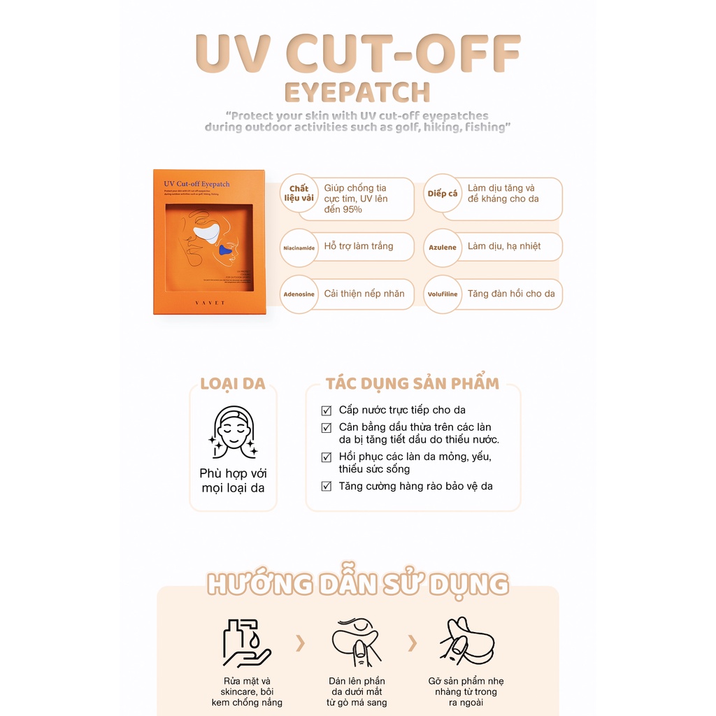 Ảnh Combo 2 Hộp Miếng Dán Chống Nắng Gò Má Be'Balance UV CUT OFF EYEPATCH giúp Chống Tia UV Bảo Vệ Da 2