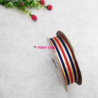 Ruy băng sọc ba màu kim tuyến lấp lánh trang trí noel, giáng sinh, merry Christmas, chúc mừng năm mới