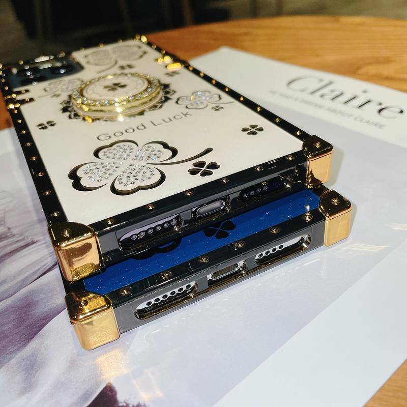 Ốp điện thoại TPU chống sốc có giá đỡ viền vuông đính kim cương giả cho OPPO Reno 5 5Pro Reno 4 PRO 4G 5G Reno 2F 2Z
