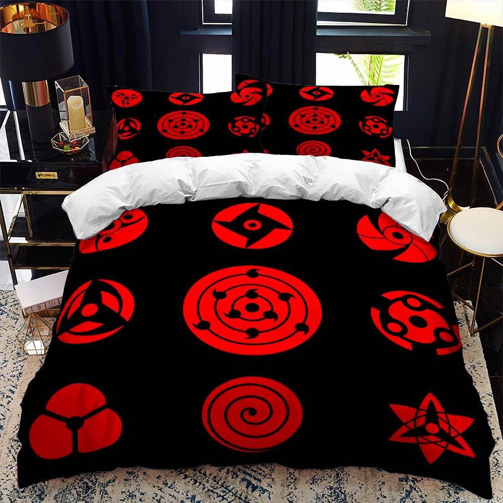 PS1 NARUTO 3IN1 Phù Hợp Với Ga Trải Giường Chăn Vỏ Gối Phòng Ngủ Gia Đình Ký Túc Xá Có Thể Giặt Bộ Chăn Ga Gối SP1
