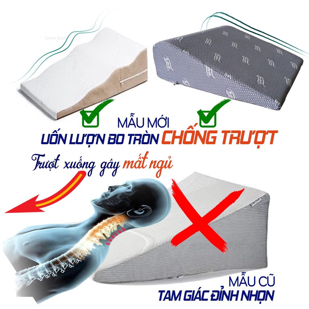 Ảnh Gối Chống Trào Ngược Dạ Dày Người Lớn Yorokobi Chính Hãng (Duy nhất bo tròn chống trượt) 2