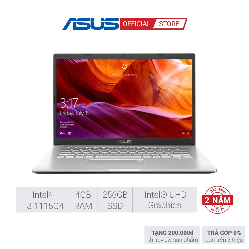 Laptop Asus X415EA-EK047T i3-1115G4/4G/256GB SSD/UMA/14FHD/Win 10/Bạc/FP/2YW