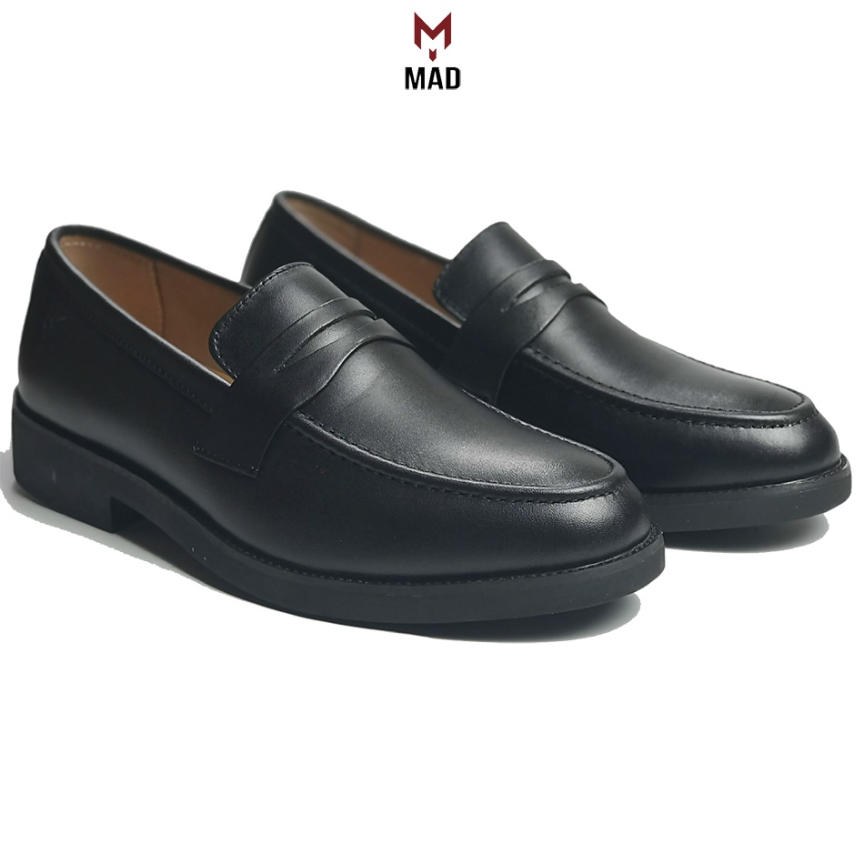 Giày tây lười Penny Loafer MAD Shoes black nam da bò cao cấp công sở thời trang phong cách hàn quốc yêu thích nhất