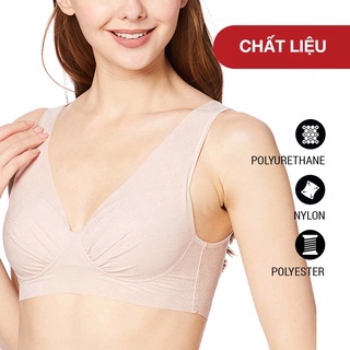 Áo lót nữ không gọng, không đường may vải tơ tằm, áo ngực nữ cao cấp siêu thoáng nội địa nhật Gunze KB1155