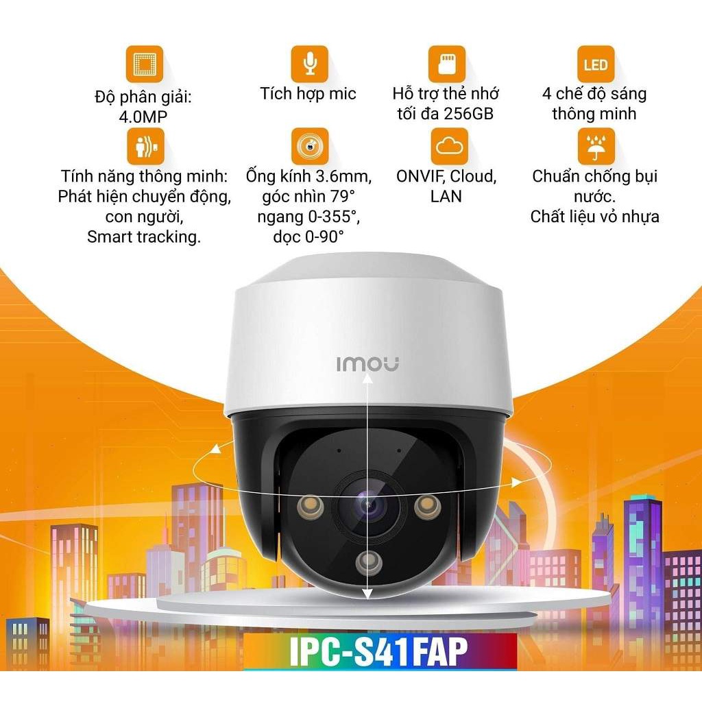 Camera WIFI ngoài trời IMOU IPC-S41FP 4MP | Shopee Việt Nam