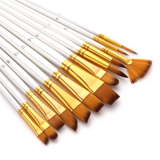 13 cọ vẽ tranh sơn dầu cán gỗ chuyên dụng chất lượng