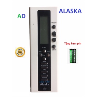 Điều khiển điều hòa ALASKA  mặt đen viền trắng loại tốt -  tặng kèm pin - Remote điều hòa ALASKA