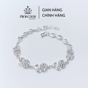 Lắc Tay Bạc Nữ Hoa Hồng Đính Đá - Minh Canh Jewelry