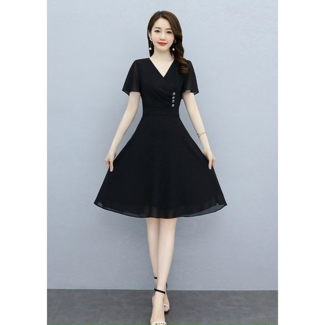 (HCM) Đầm xoè voan chiffoan hàng cao cấp thời trang hàn quốc siêu xinh xắn , tiểu thư hàn quốc HIYU STORE