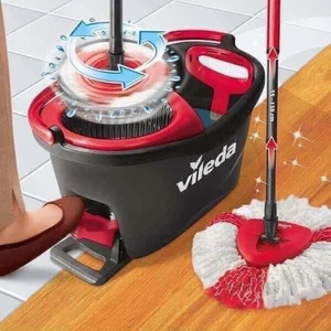 Cây lau nhà VILEDA Turbo Easy Wring&Clean đầu lau tam giác, xô giặt quay bằng chân - TSU162214