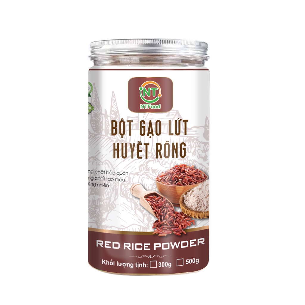 Bột Gạo Lứt Huyết Rồng NTFood 500gr / 300gr - Nhất Tín Food - Hỗ Trợ Giảm Cân, Phát triển hệ xương khớp