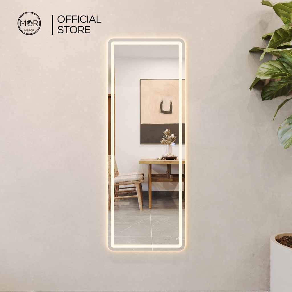 Gương Toàn Thân Hình Chữ Nhật Led Cảm Ứng Cao Cấp MOR MIRROR Kích cỡ 40x110 Đầy Đủ Phụ Kiện