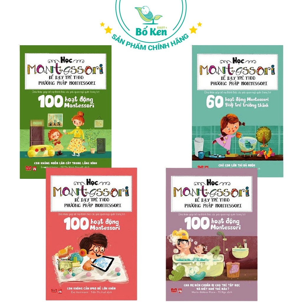 Ảnh Sách - Combo 4 Cuốn Học Montessori Để Dạy Trẻ Theo Phương Pháp Montessori - Tủ Sách Shop Bố Ken 1