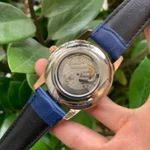 Đồng hồ Nam máy nhật, mẫu 3 kim mặt số đính đá, mặt xanh viền vàng,dòng cơ Automatic size 40mm , Đồng hồ thật giá trị th — ảnh 3