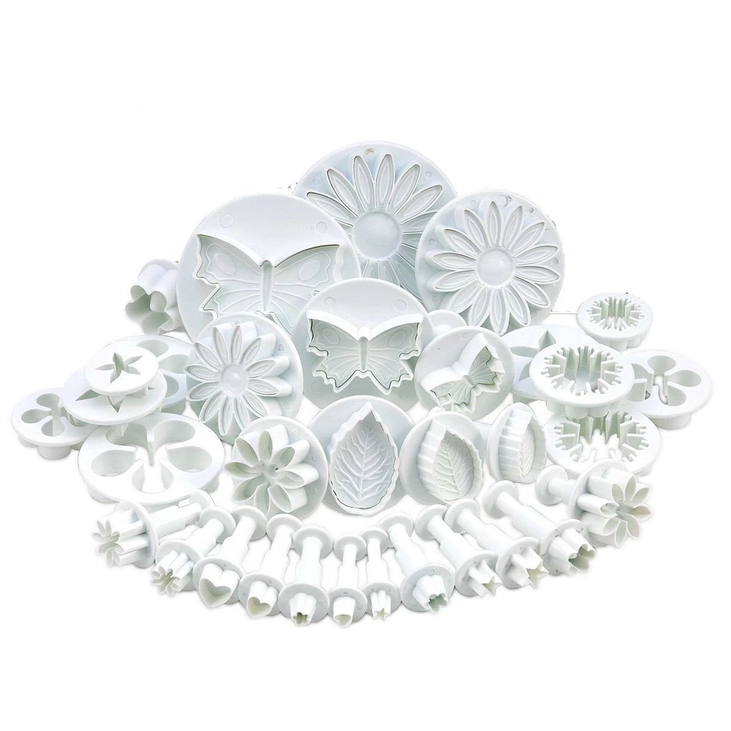 Set 33 Khuôn Cắt Làm Bánh Quy Đa Năng Tiện Dụng Hình Hoa Lá / Bướm / Trái Tim Xinh Xắn