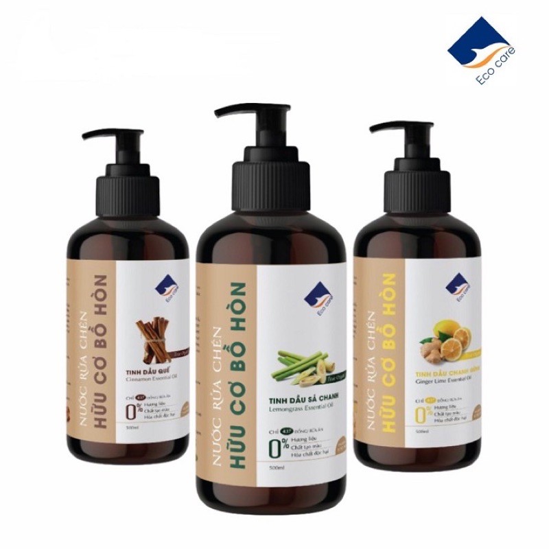 Nước rửa chén hữu cơ bồ hòn Ecocare hương liệu tự nhiên 500ml cho bé