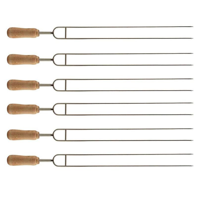Set 6 xiên nướng BBQ hình chữ U bằng thép không gỉ tiện dụng
