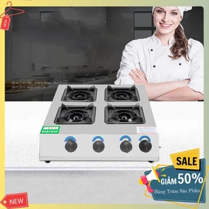 Bếp ga công nghiệp 4 lò vuông 4 họng nấu cơm niêu, bánh xèo