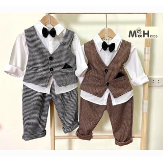 [Made in vietnam] Bộ vest gile kèm áo sơmi trắng chất mềm đẹp hàng shop đẹp