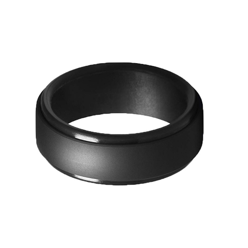 [Có Hàng] 8Mm Phổ Biến Sier Đen Nam Silicon Thoáng Mát Nhẫn Nữ Cao Su Cưới Nhẫn Thể Thao Môi Trường