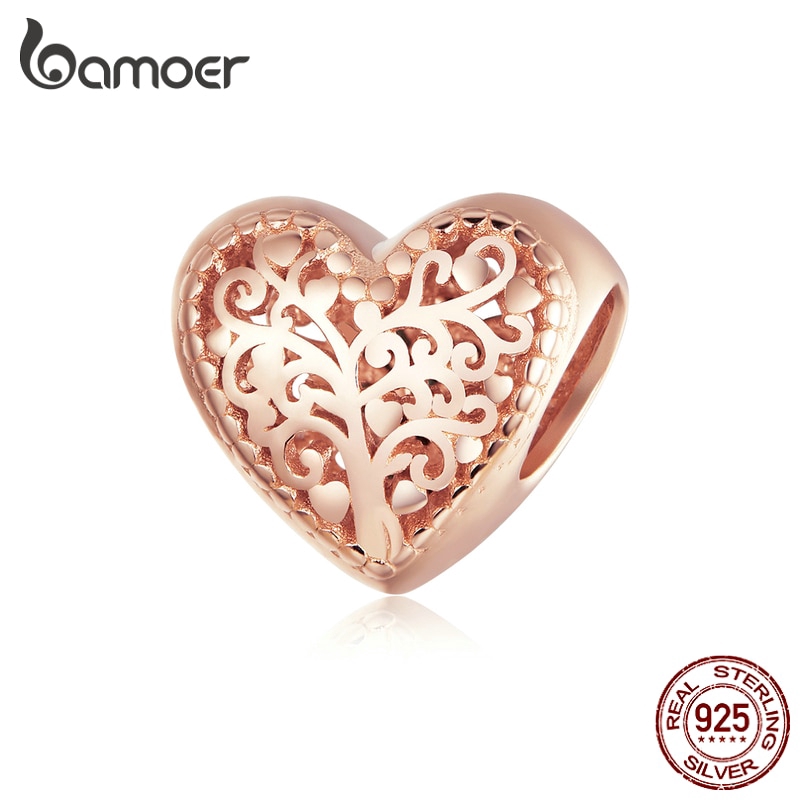 Bamoer Mặt Trang Sức Hình Cây Mạ Vàng Hồng Bạc 925 Thời Trang BSC215