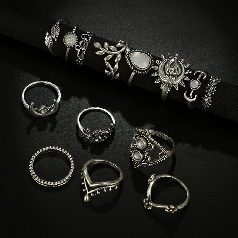 Set 14 nhẫn đeo khớp ngón tay phong cách vintage cho nữ
