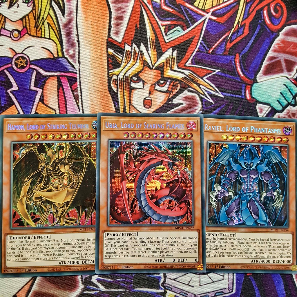 Bộ thẻ bài Yugioh: Tam thần Uria - Hamon - Raviel | MP21 Secret Rare ...