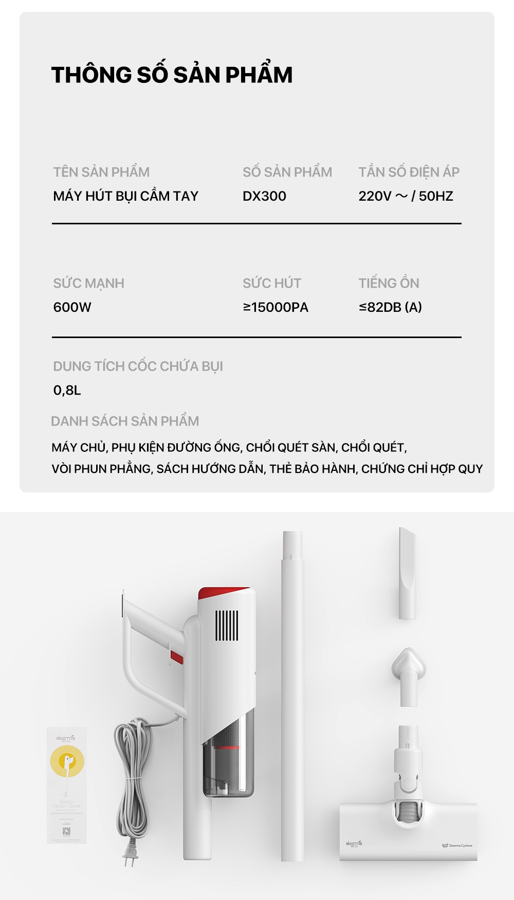 Deerma DX300 các chế độ sử dụng