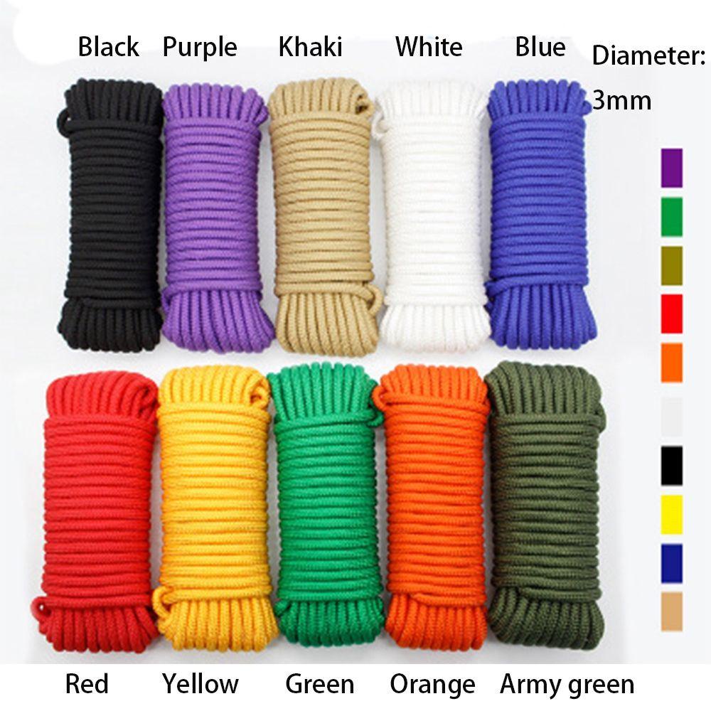 Hwaidy 5 / 10 / 20 Mét Dây Paracord 10 Màu Đường Kính 3 Mm Đi Bộ Đường Dài Thiết Bị Cắm Trại Dây Lều Dây