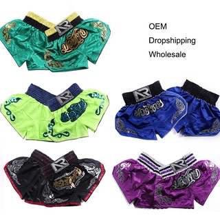 Muay Thái Quyền Anh Quần Short MMA Thêu Thể Thao Thể Dục Chiến Đấu Kickboxing Quần Ngắn Sanda Võ Thuật Boxeo Quần Short Nam Nữ
