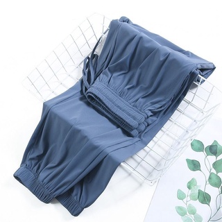 Quần thể thao lụa băng mùa xuân mùa hè dành cho nữ Quần nỉ dáng rộng thông thường Drape Slimmer Look All-Match Wide @