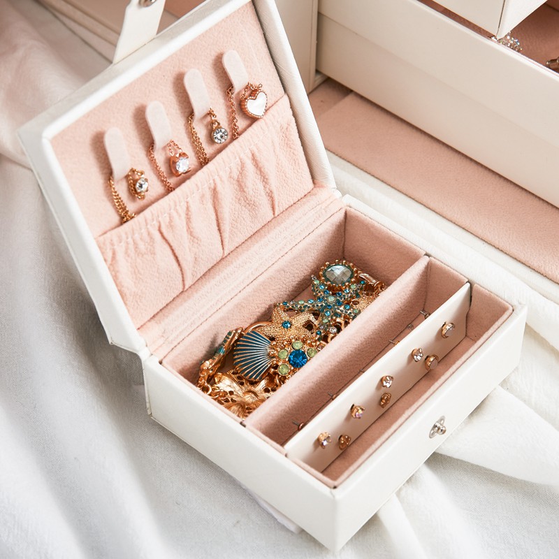 Hộp đựng trang sức CASEGRACE 5 tầng loại lớn có gương soi đa năng tiện lợi