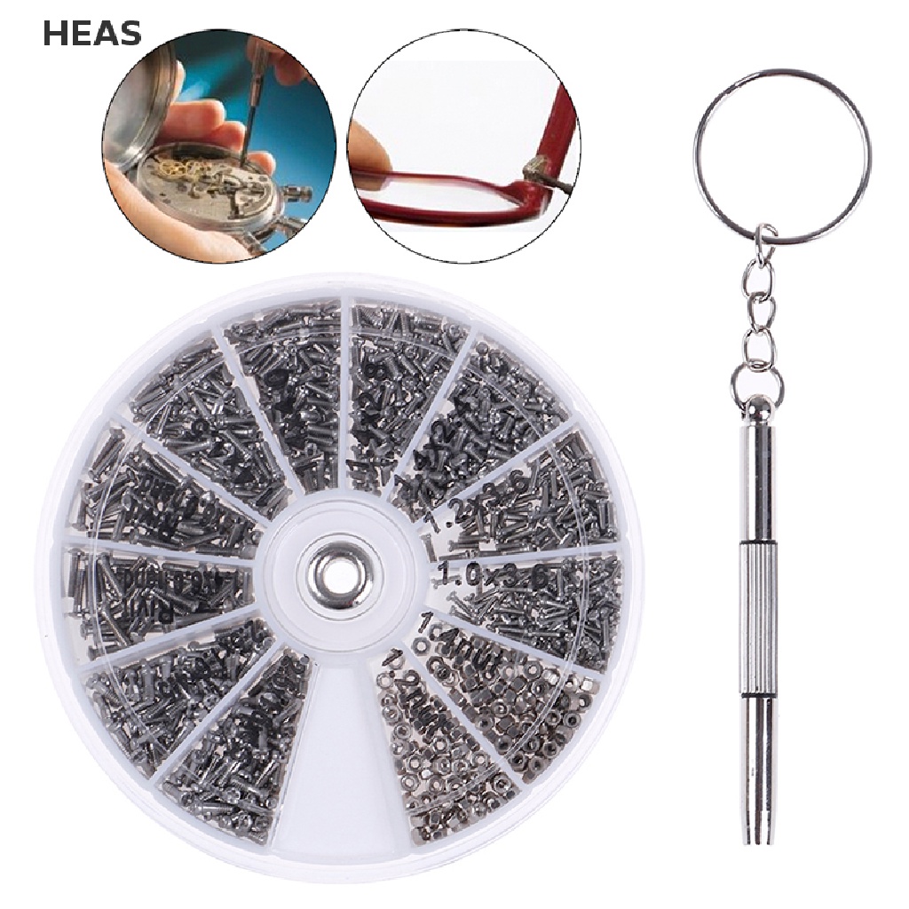 Set 600 Ốc Vít Nhỏ + Tua Vít Sửa Kính Mắt Tiện Dụng Id