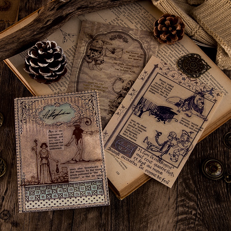 Sticker vintage retro set 30 nhãn dán độc đáo trang trí sổ tay DIY Crafts, Scrapbook, Journal, Diary, Planner HD176-K58.