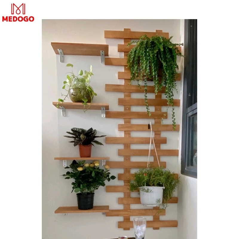 Bộ kệ gỗ ban công MEDOGO treo tường trồng hoa, cây cảnh, giá gỗ thông treo tường trang trí phong cách Hàn Quốc — ảnh 1