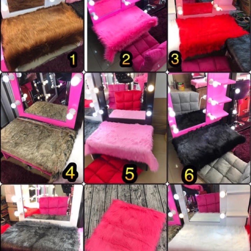 Thảm lông trải bàn trang điểm - Thảm chụp mỹ phẩm - Thảm lông chụp hình decor