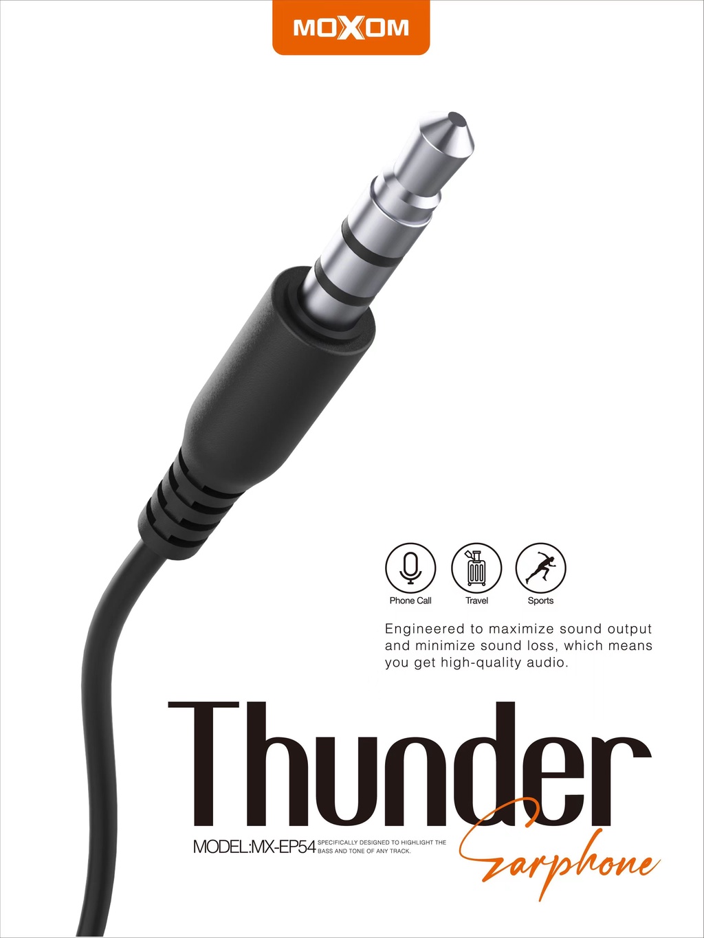 Mô tả Tai Nghe Nhét Tai Có Dây MOXOM EP54 Âm Thanh Chất Lượng, Tích Hợp Micro dùng cho Samsung Oppo Xiaomi Redmi iPhone iPad - 5