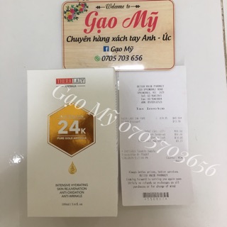 Serum Australia 24k Pure Gold Ampoule 100ml (serum tinh chất vàng 24k cao cấp Thera Lady Úc)