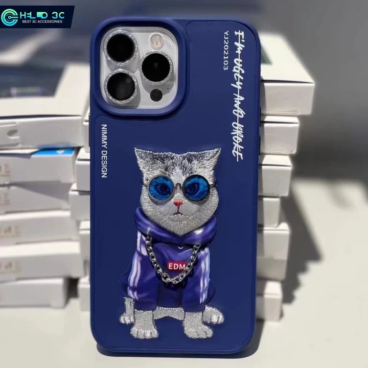 Ốp lưng Nimmy vật nuôi thêu 3D cho iphone 16/15/14/13 cho ốp lưng iphone 16 pro max chống sốc cho ốp lưng iphone 15 pro max chống sốc cho ốp lưng ipho – 5